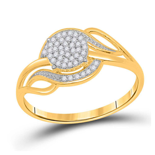Image of 10kt Yellow Gold Womens Round Diamond Cluster Ring 1/6 Cttw 80497