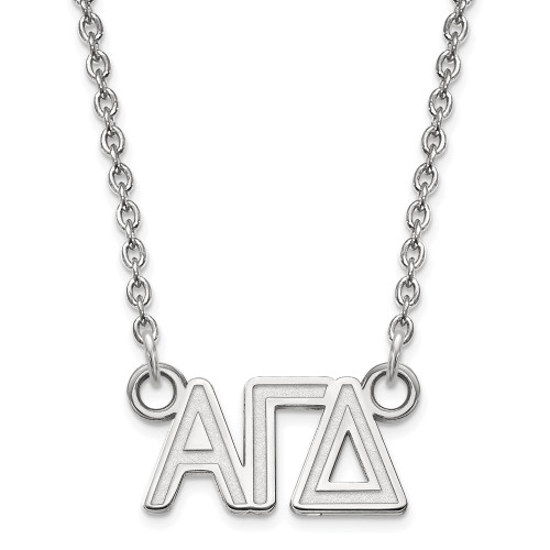 Sterling Silver Rhodium-plated LogoArt Alpha Gamma Delta XS Pend w/Necklace SS006AGD-18