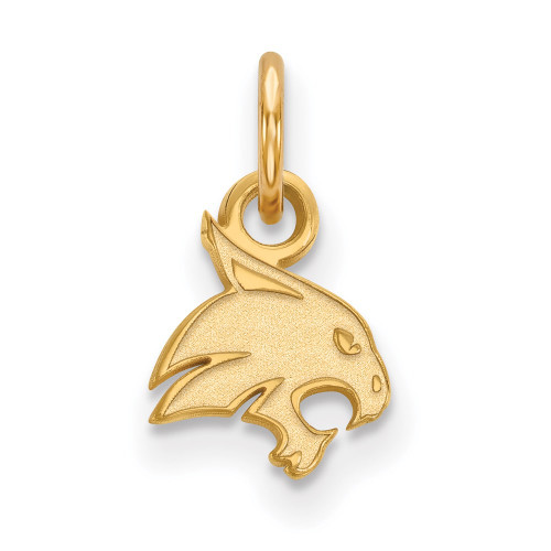 Sterling Silver Gold-plated LogoArt Texas State University Bobcat Extra Small Pendant