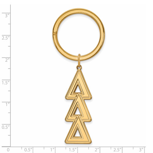 Sterling Silver Gold-plated LogoArt Delta Delta Delta Sorority Greek Letters Key Ring