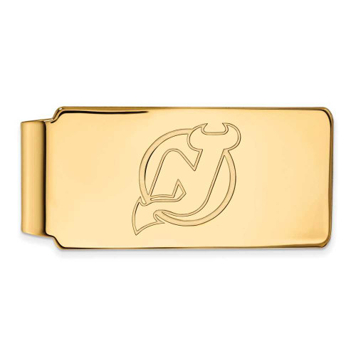Image of 14k Yellow Gold NHL LogoArt New Jersey Devils Money Clip