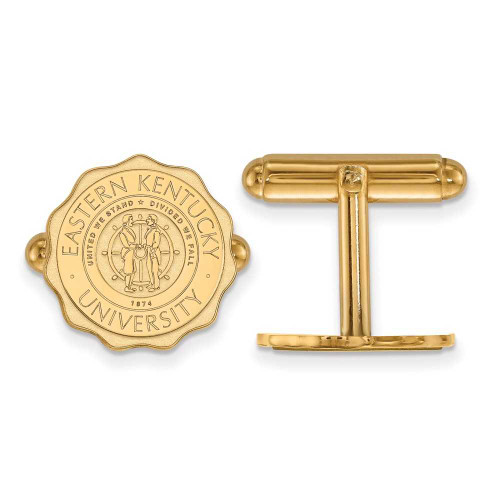 Image of 14k Yellow Gold LogoArt Eastern Kentucky University Crest Cuff Links