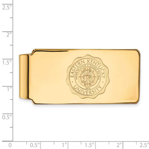 Image of 10k Yellow Gold LogoArt Eastern Kentucky University Crest Money Clip