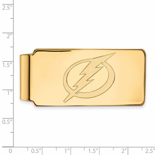 14k Yellow Gold NHL LogoArt Tampa Bay Lightning Money Clip