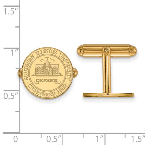 Image of 14k Yellow Gold LogoArt Southern Illinois University Crest Cuff Links
