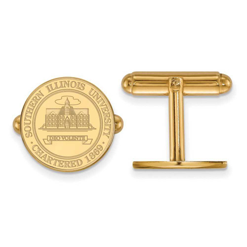 Image of 14k Yellow Gold LogoArt Southern Illinois University Crest Cuff Links