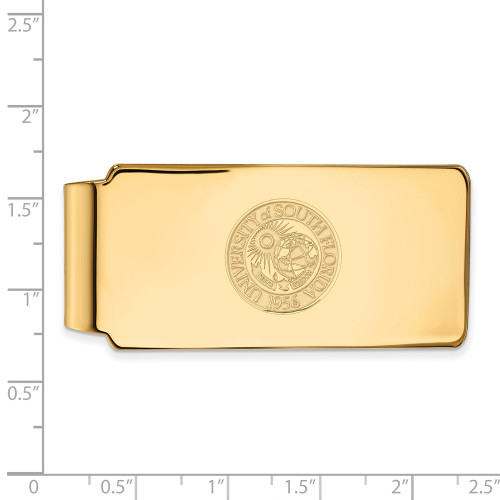 10k Yellow Gold LogoArt University of South Florida Crest Money Clip