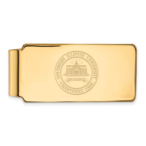 Image of 10k Yellow Gold LogoArt Southern Illinois University Crest Money Clip