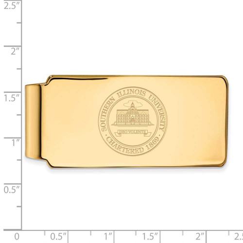 Image of 14k Yellow Gold LogoArt Southern Illinois University Crest Money Clip