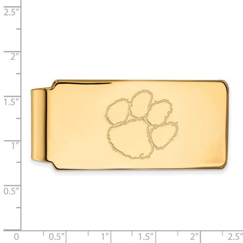 Image of 14k Yellow Gold LogoArt Clemson University Tiger Paw Money Clip