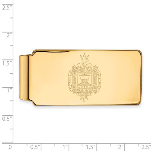 14k Yellow Gold LogoArt US Naval Academy Crest Money Clip