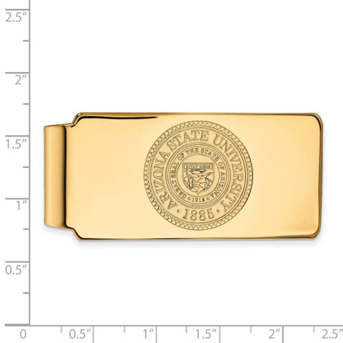 Image of 14k Yellow Gold LogoArt Arizona State University Crest Money Clip