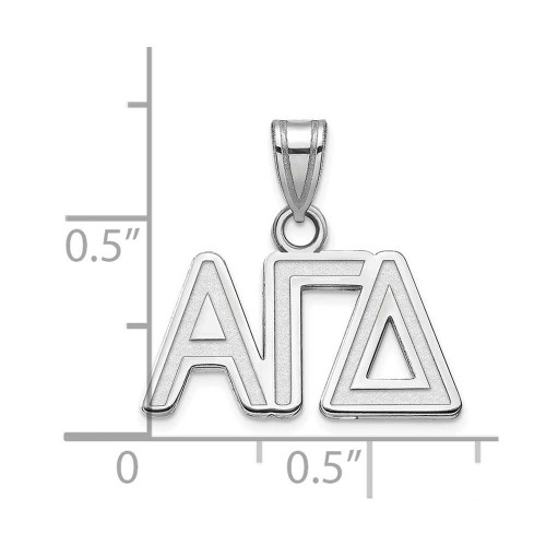 Image of Sterling Silver Rhodium-plated LogoArt Alpha Gamma Delta Small Pendant SS002AGD