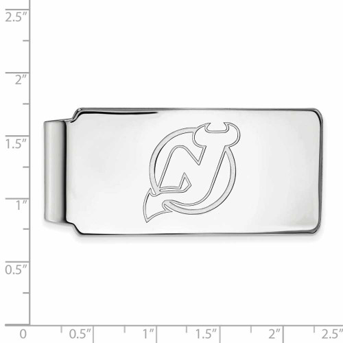 Image of 10k White Gold NHL LogoArt New Jersey Devils Money Clip