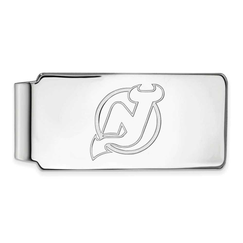 Image of 10k White Gold NHL LogoArt New Jersey Devils Money Clip