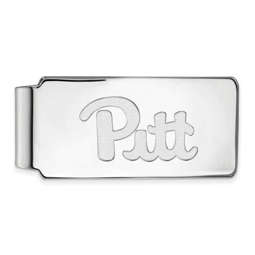 Image of 10k White Gold LogoArt University of Pittsburgh Money Clip