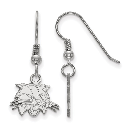 Sterling Silver Rhodium-plated LogoArt Ohio University Bobcat Extra Small Dangle Wire Earrings