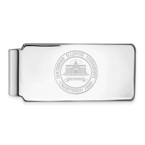 Image of 10k White Gold LogoArt Southern Illinois University Crest Money Clip