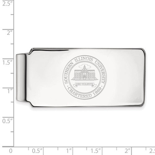 10k White Gold LogoArt Southern Illinois University Crest Money Clip