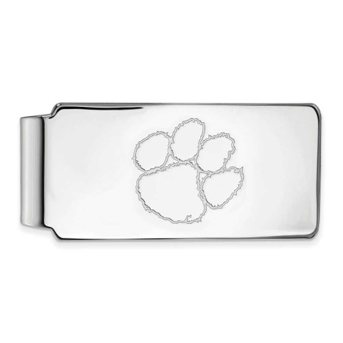 Image of 14k White Gold LogoArt Clemson University Tiger Paw Money Clip