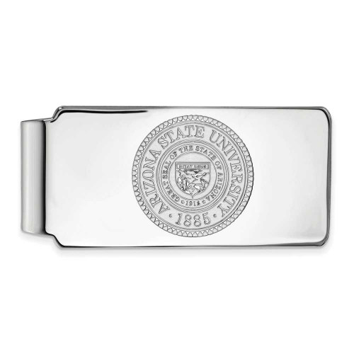 Image of 14k White Gold LogoArt Arizona State University Crest Money Clip