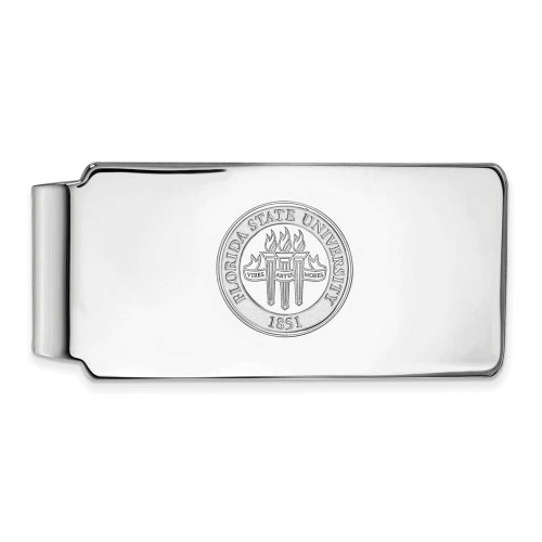 Image of 10k White Gold LogoArt Florida State University Crest Money Clip