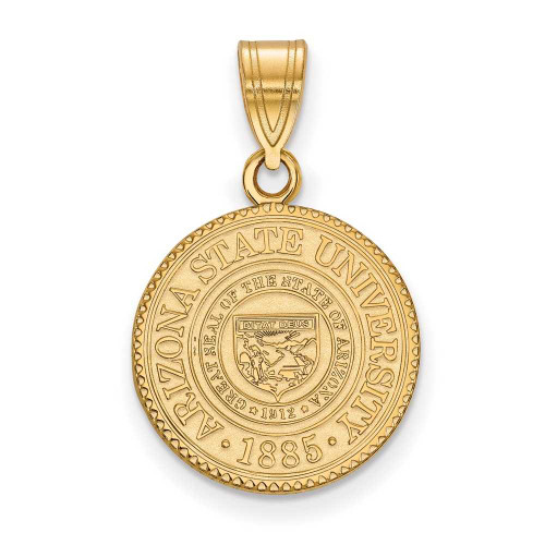 Image of 14k Yellow Gold Arizona State University Medium Crest Pendant by LogoArt