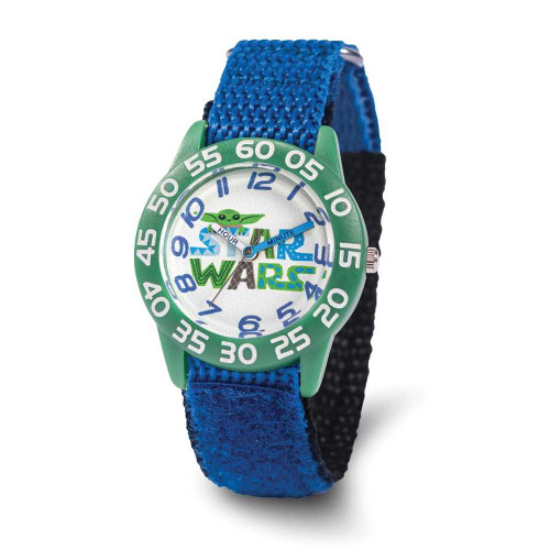 Image of Star Wars The Child, Grogu Boys' Green/Blue Nylon Time Teacher Watch