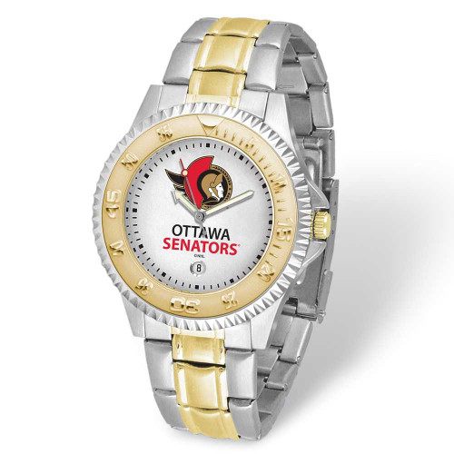 Image of Gametime NHL Ottawa Senators Competitor Two-tone Stainless Steel Quartz Watch with Date