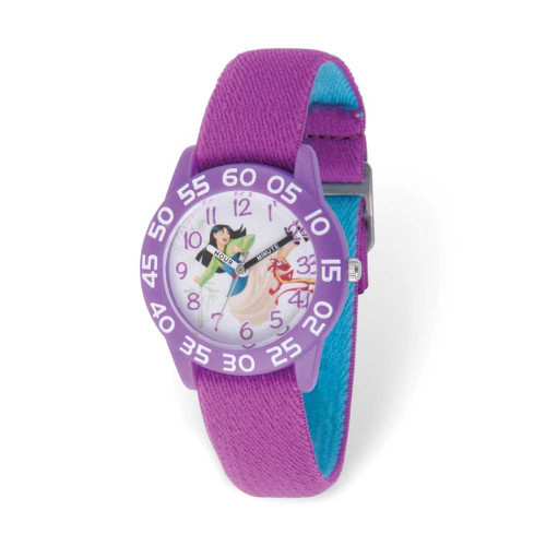 Image of Disney Kids Mulan Time Teacher Purple Stretch Band Watch