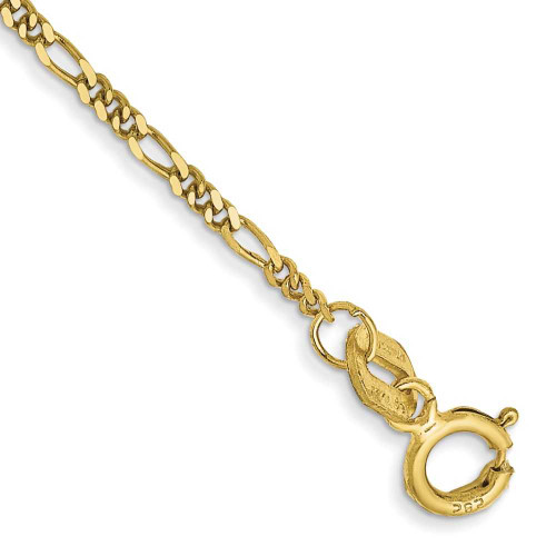 Image of 10k Yellow Gold 1.25mm Flat Figaro Chain Anklet 10PE7-10