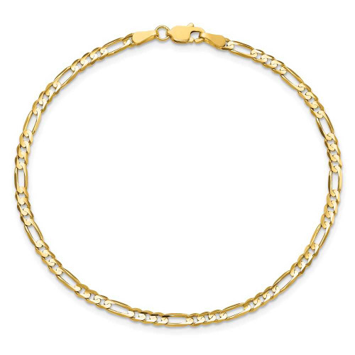 Image of 14K Yellow Gold 3mm Concave Open Figaro Chain
