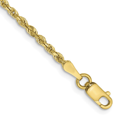 10k Yellow Gold 2mm Diamond-cut Quadruple Rope Chain Anklet
