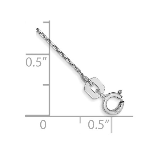Image of 14K White Gold 10 inch .8mm Diamond-cut Cable with Spring Ring Clasp Anklet Image of 14K White Gold 10 inch .8mm Diamond-cut Cable with Spring Ring Clasp Anklet