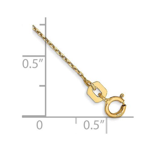 Image of 14K Yellow Gold 9 inch .8mm Diamond-cut Cable with Spring Ring Clasp Anklet Image of 14K Yellow Gold 9 inch .8mm Diamond-cut Cable with Spring Ring Clasp Anklet