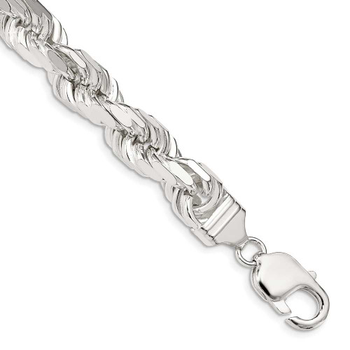 Image of Sterling Silver 9.5mm Diamond-cut Rope Chain QDC200-10