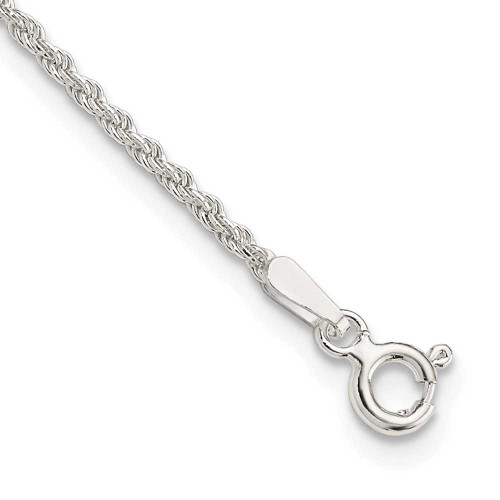 Image of Sterling Silver 1.5mm Solid Rope Chain Anklet QDR030-10