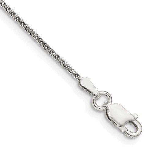 Image of Sterling Silver 1.25mm Round Spiga Chain Anklet QSP030-10