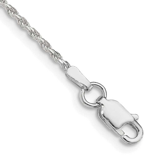 Image of Sterling Silver 1.5mm Diamond-cut Rope Chain Anklet QDC020-9
