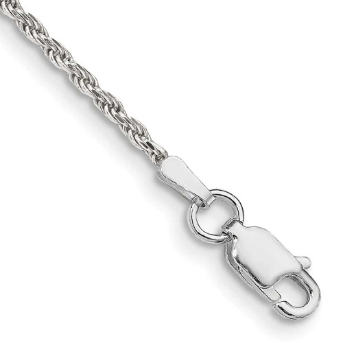 Image of Sterling Silver 1.7mm Diamond-cut Rope Chain Anklet QDC025-10