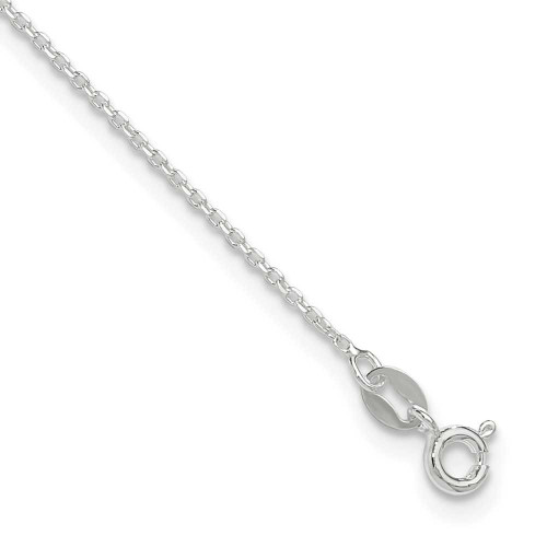 Image of Sterling Silver 1mm Diamond-cut 10in Plus 1in ext. Anklet