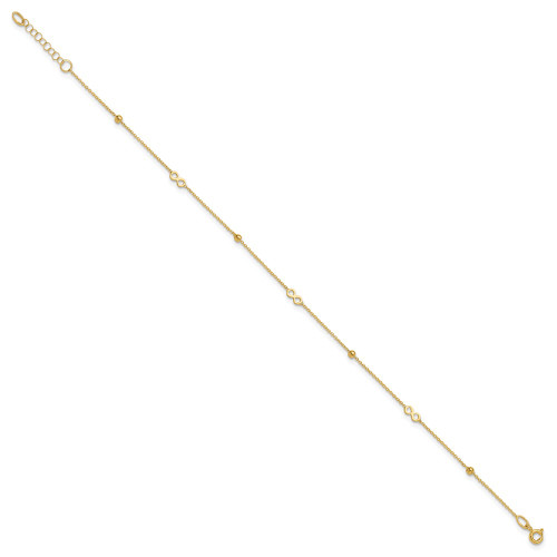 Image of 14K Yellow Gold Polished Infinity 9in Plus 1in ext Anklet