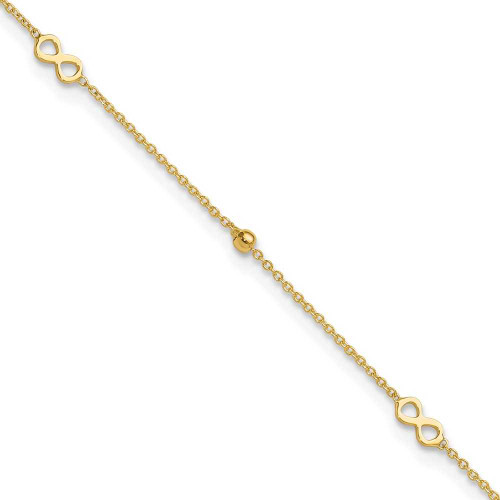 Image of 14K Yellow Gold Polished Infinity 9in Plus 1in ext Anklet