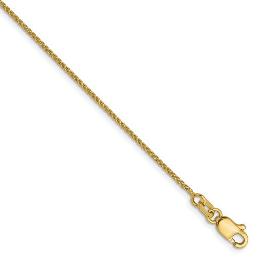 Image of 10k Yellow Gold 1mm Wheat Chain Anklet