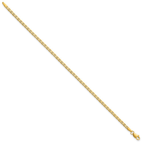 10k Yellow Gold 2.4mm Flat Anchor Chain Anklet 10FCA065-10