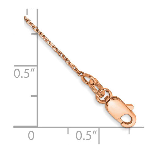 Image of 14K Rose Gold 10 inch 1.10mm Diamond-cut Cable with Lobster Clasp Chain