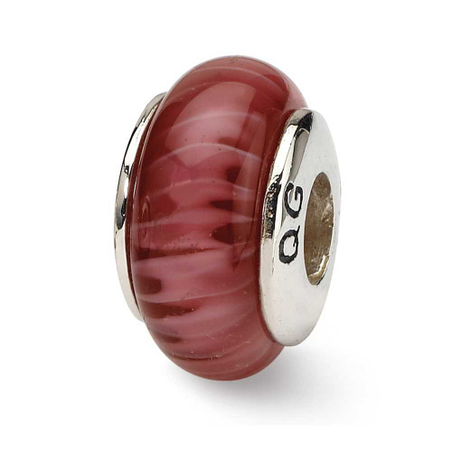 Image of Sterling Silver Reflections Hand-blown Glass Bead