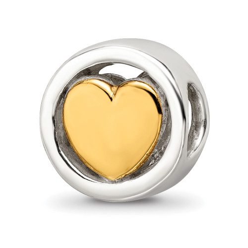 Sterling Silver Reflections Gold-plated Heart Bead