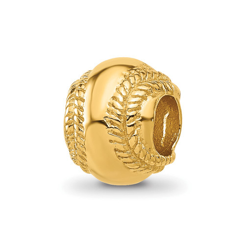 Sterling Silver Reflections Gold-plated Baseball Bead