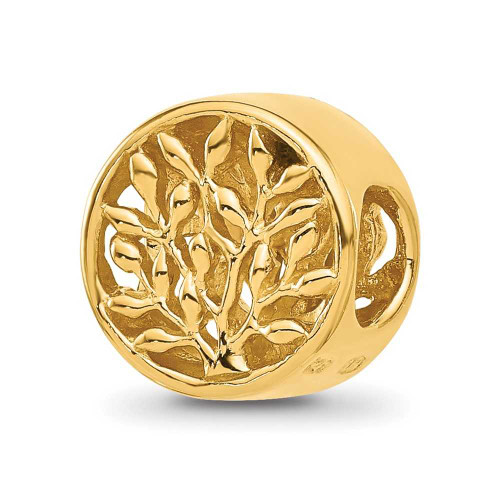 Image of Sterling Silver Reflections Gold-plated Tree of Life Circle Bead